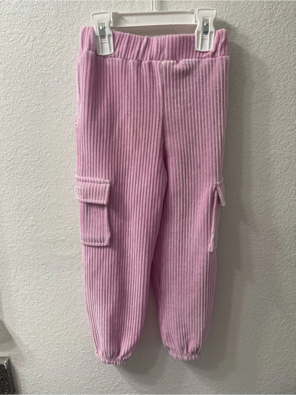 Juicy Couture Girls' Light Pink Corduroy Hoodie & Cargo Joggers Set